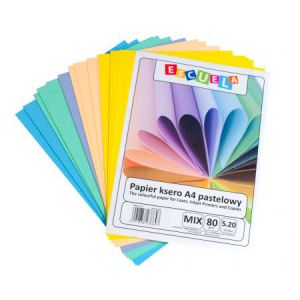 Papier ksero Escuela A4/5 kolorów x 20/80g pastelowy